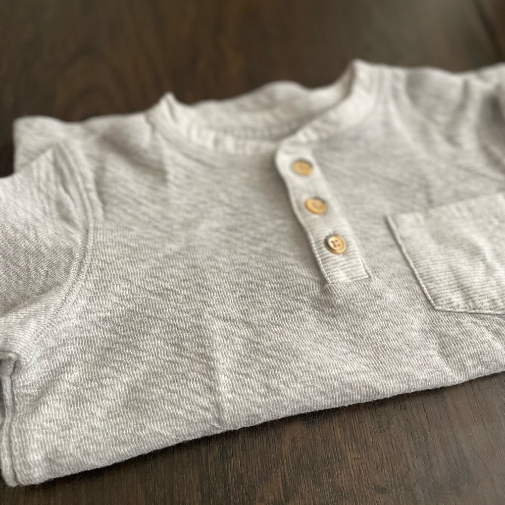 Gray Kids Henley Shirt